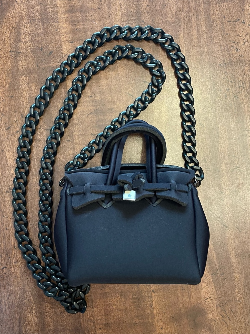 EUC Save My Bag Miss Mignon Mini Handbag with Chain - Black